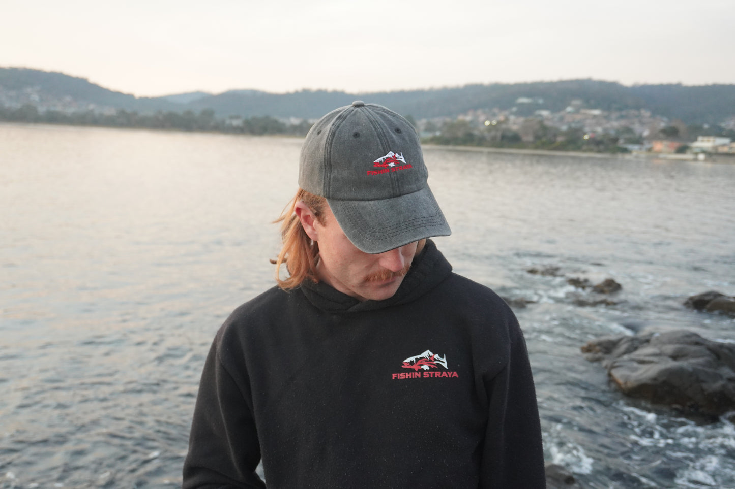 Fishin Straya Embroidered Logo Hat - Black