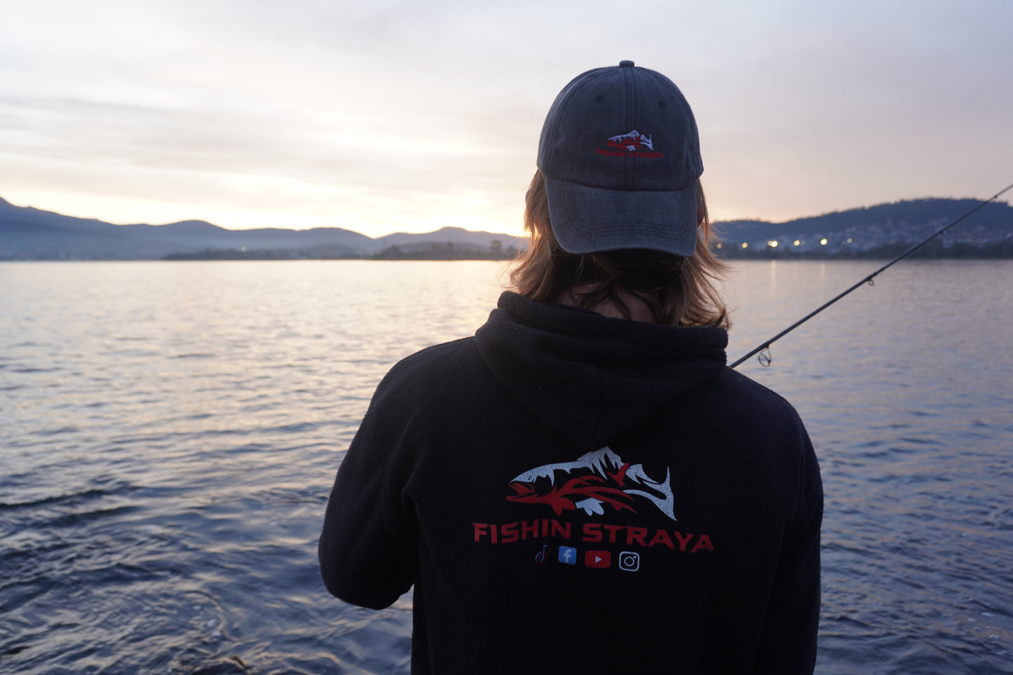 Fishin Straya Embroidered Logo Hat - Black