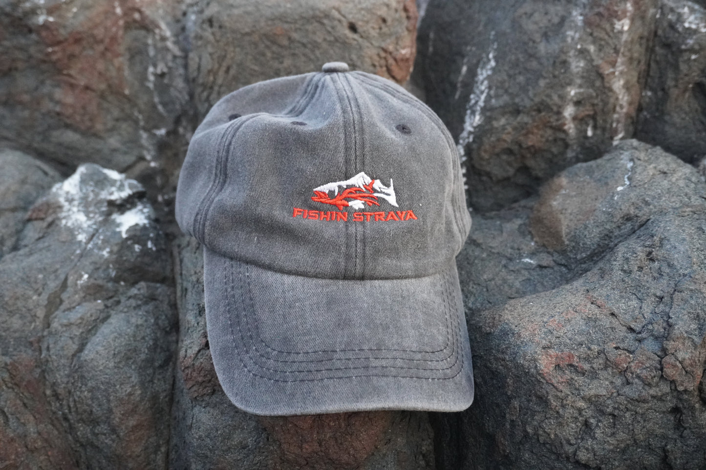 Fishin Straya Embroidered Logo Hat - Black