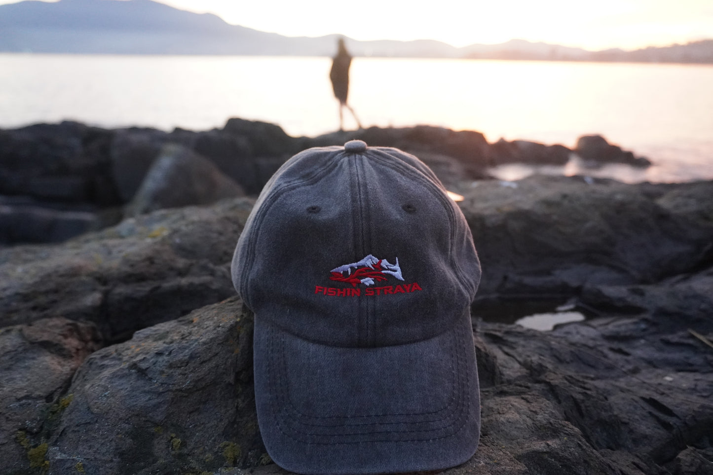 Fishin Straya Embroidered Logo Hat - Black