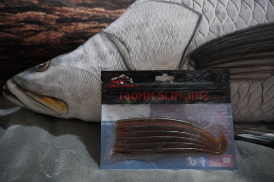 Fishin Straya 140mm Slim Jimz Orange Sparkle